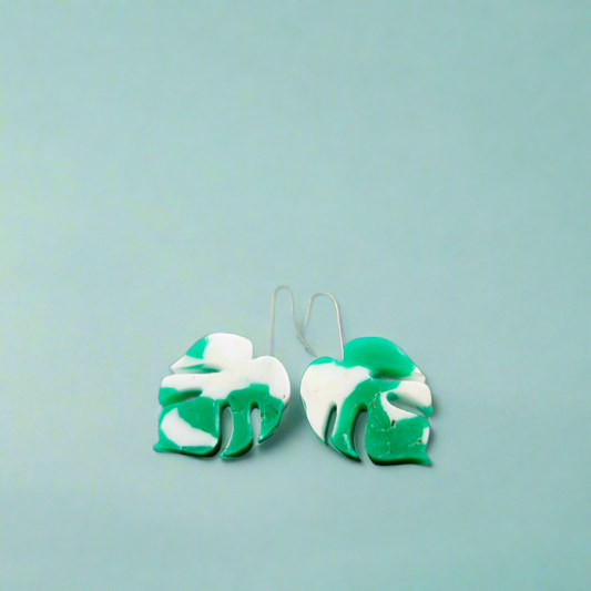 Monstera Leaf Stud Earrings