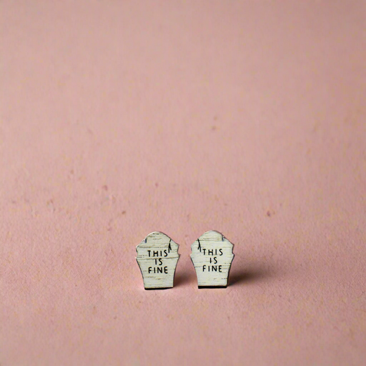 Grave Stone Stud Earrings