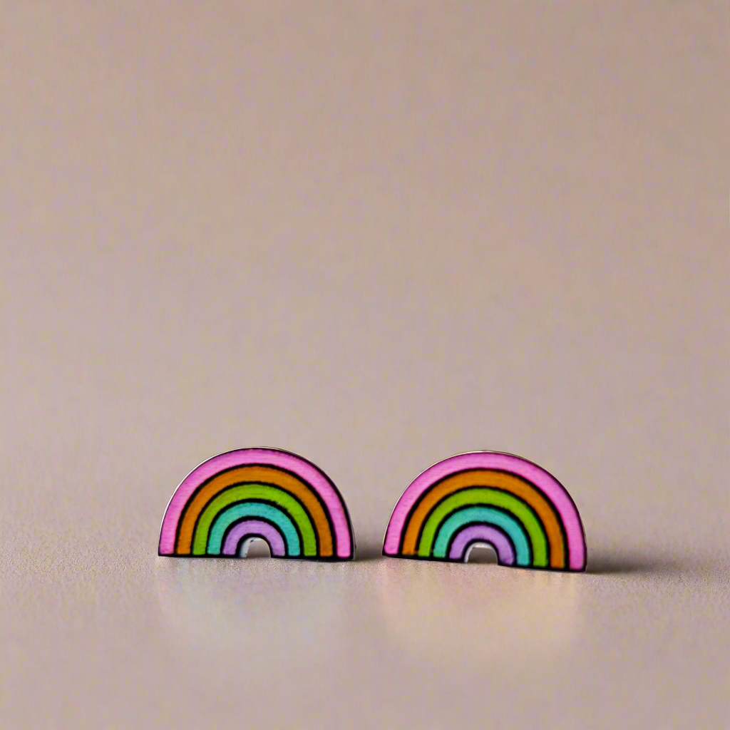 Disco Rainbow Stud Earrings