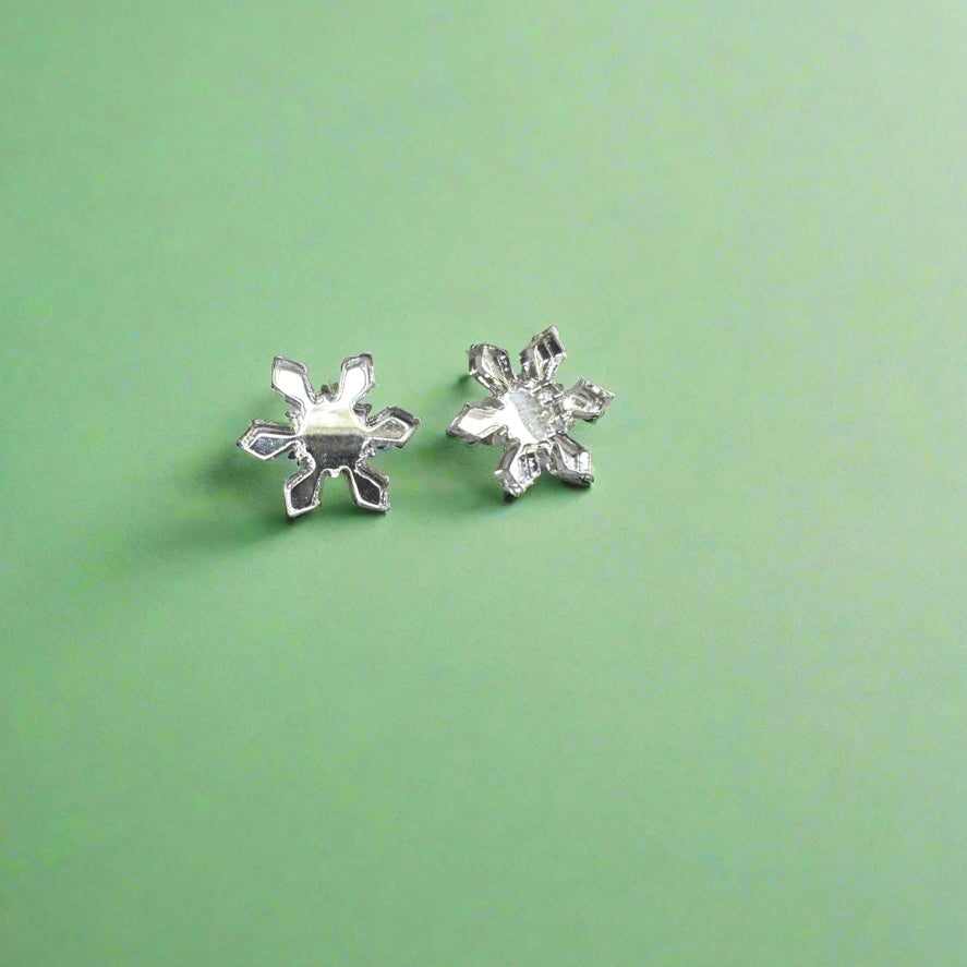 Mirrored Snowflake Stud Earrings